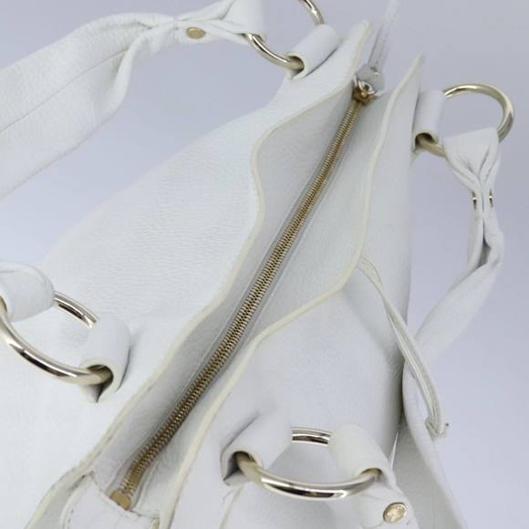 CELINE Hand Bag Leather White Auth 105488 - Picture 6 of 16